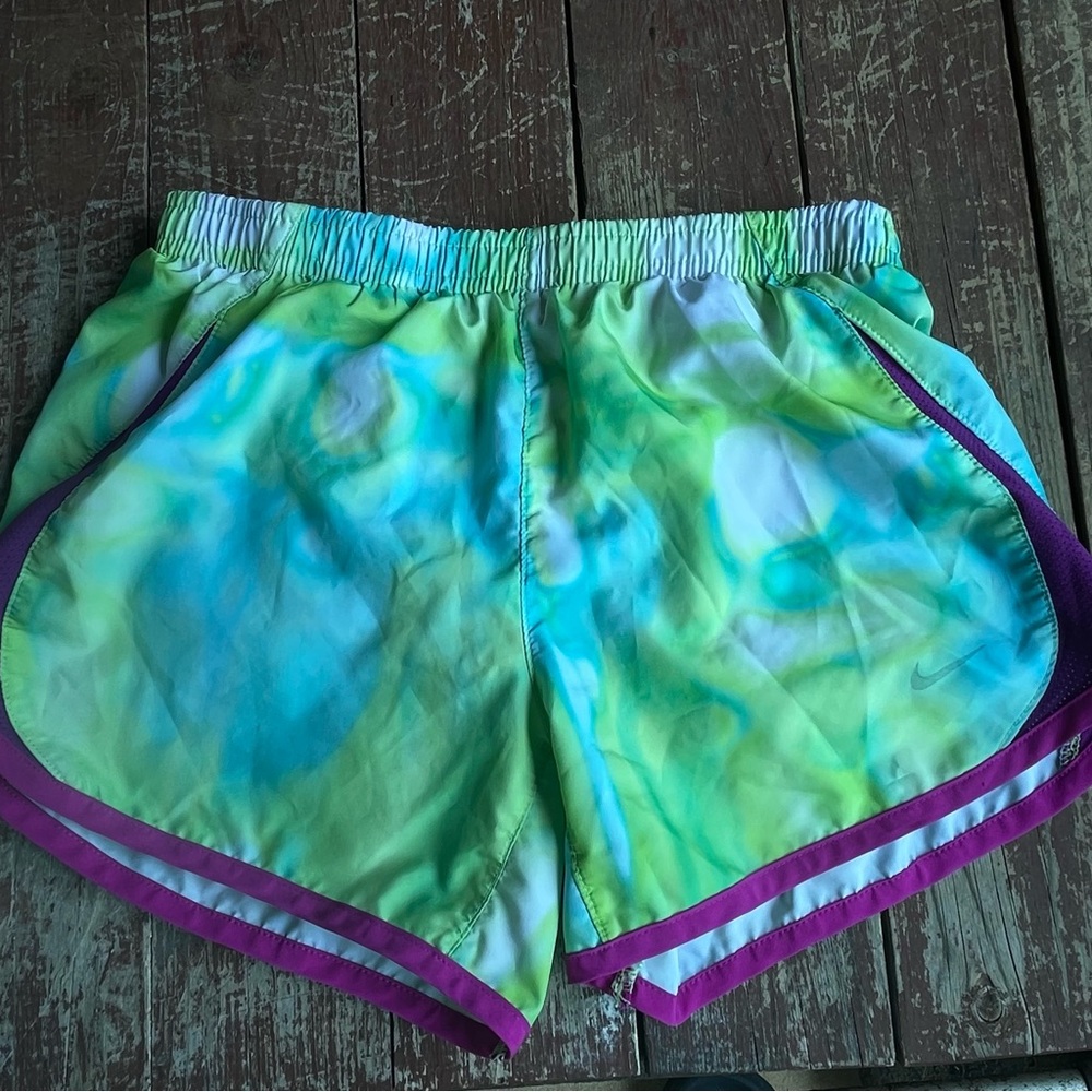 Nike Girls Size Medium Blue Green and Purple Athletic Shorts